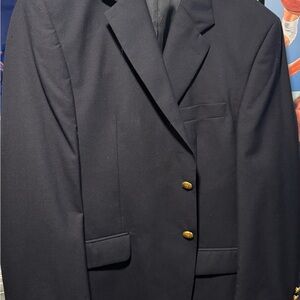 Ralph Lauren Polo Navy Dark Blue Blazer with Gold Accents excellent